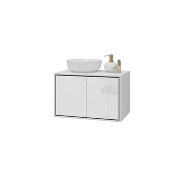 Diskbänkskåp Irvine 2 Dörrar - Vit Högglans, 78 cm - Förvaring - Badrumsförvaring - Väggskåp & högskåp