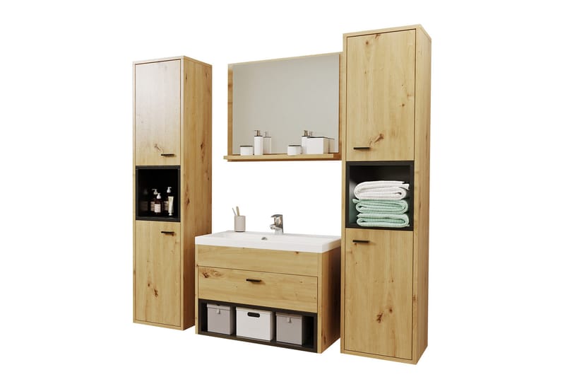 Ekomi Möbelset för Badrum 133 cm - Förvaring - Badrumsförvaring - Kompletta möbelpaket badrum