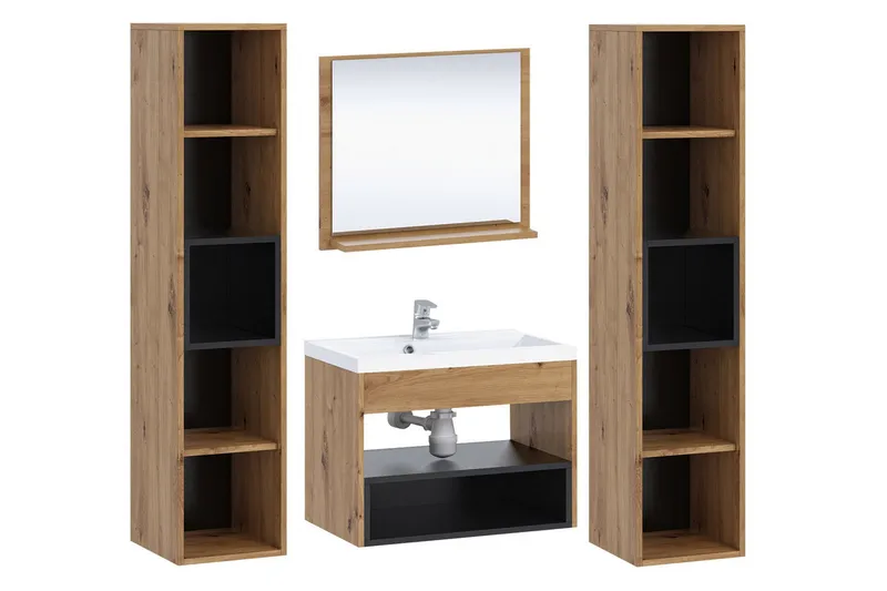 Ekomi Möbelset för Badrum 133 cm - Förvaring - Badrumsförvaring - Kompletta möbelpaket badrum