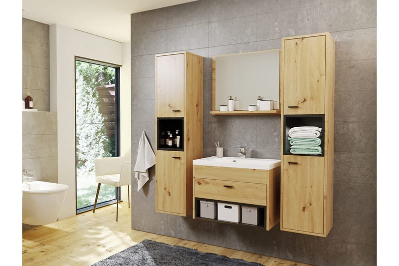 Ekomi Möbelset för Badrum 133 cm - Förvaring - Badrumsförvaring - Kompletta möbelpaket badrum