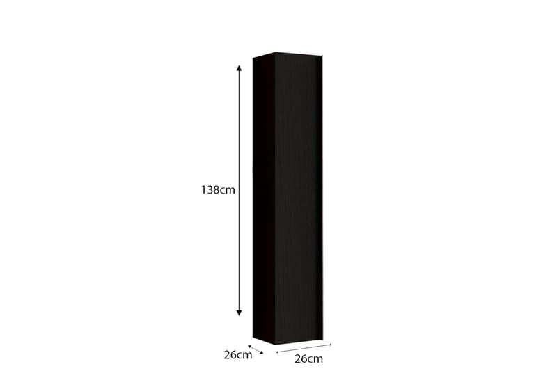 Högskåp Badrum Parona 26x138 cm - Svart - Förvaring - Badrumsförvaring - Väggskåp & högskåp
