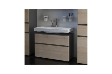 Högskåp till badrum Loft24 Tvättställsskåp Wisla Graphite Grey, Dark Colored Wood - Förvaring - Badrumsförvaring - Väggskåp & högskåp