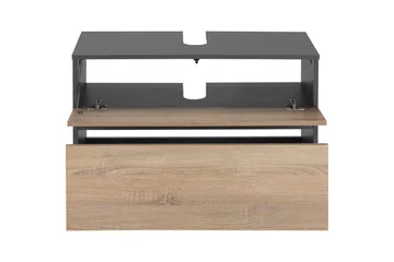 Högskåp till badrum Loft24 Tvättställsskåp Wisla Graphite Grey, Dark Colored Wood - Förvaring - Badrumsförvaring - Väggskåp & högskåp