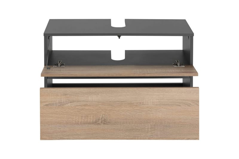 Högskåp till badrum Loft24 Tvättställsskåp Wisla Graphite Grey, Dark Colored Wood - Förvaring - Badrumsförvaring - Väggskåp & högskåp