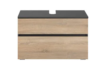 Högskåp till badrum Loft24 Tvättställsskåp Wisla Graphite Grey, Dark Colored Wood - Förvaring - Badrumsförvaring - Väggskåp & högskåp