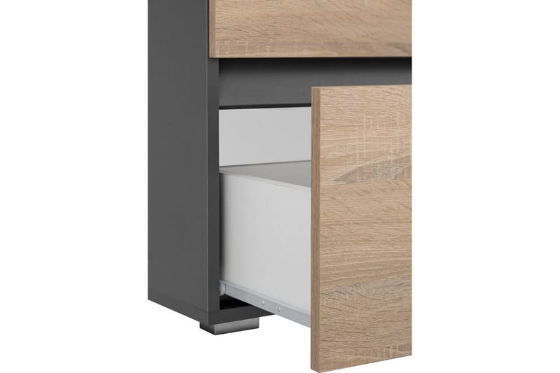 Högskåp till badrum Loft24 Tvättställsskåp Wisla Graphite Grey, Dark Colored Wood - Förvaring - Badrumsförvaring - Väggskåp & högskåp