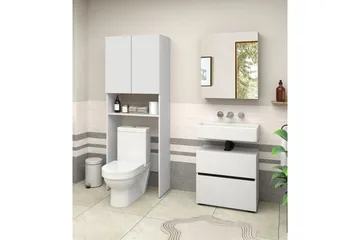 Högskåp till badrum Loft24 Wisla Högskåp till Badrum 180x68x37 cm Vit - Förvaring - Badrumsförvaring - Väggskåp & högskåp