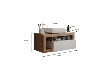 Hamburgan Tvättställsskåp 79x47 cm - Vit - Förvaring - Badrumsförvaring - Tvättställsskåp & kommod