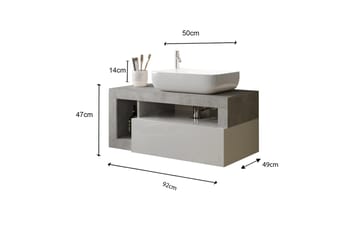 Hamburgan Tvättställsskåp 92x47 cm - Vit - Förvaring - Badrumsförvaring - Tvättställsskåp & kommod