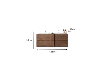 Helmund Tvättställsskåp 122x53 cm - Svart/Brun - Förvaring - Badrumsförvaring - Tvättställsskåp & kommod