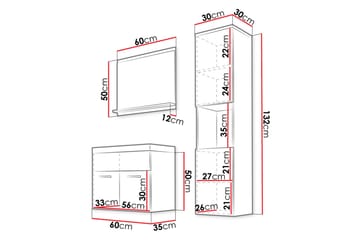 Badrumsmöbler Delorimier 35 cm - Vit - Förvaring - Badrumsförvaring - Kompletta möbelpaket badrum
