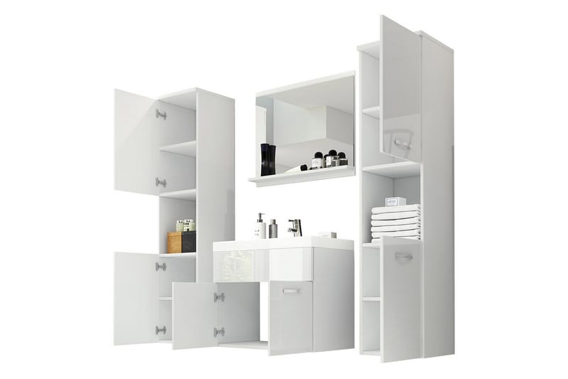 Badrumsmöbler Delorimier XL 35 cm - Vit - Förvaring - Badrumsförvaring - Kompletta möbelpaket badrum