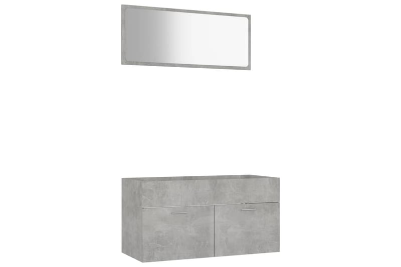 Badrumsmöbler set 2 delar betonggrå spånskiva - Grå - Kompletta möbelpaket badrum