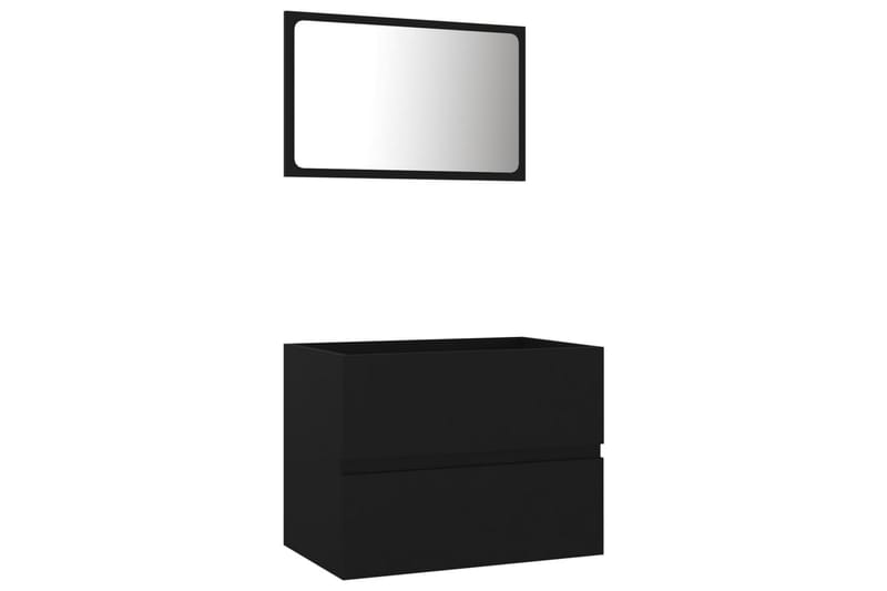Badrumsmöbler set 2 delar svart spånskiva - Svart - Kompletta möbelpaket badrum