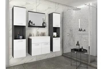 Badrumsmöbler - Vit|Svart - Förvaring - Badrumsförvaring - Kompletta möbelpaket badrum