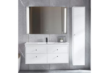 Badrumspaket Kommod 120cm Högskåp och LED-spegel 120 cm Silv - Lyfco - Förvaring - Badrumsförvaring - Kompletta möbelpaket badrum