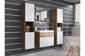 Badrumsset Delorimier XL 68 cm - Vit/Natur - Förvaring - Badrumsförvaring - Kompletta möbelpaket badrum