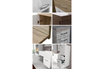 Badrumsset Knerr - Vit/Högglans - Förvaring - Badrumsförvaring - Kompletta möbelpaket badrum