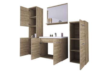 Badrumsset Malo - Beige - Förvaring - Badrumsförvaring - Kompletta möbelpaket badrum