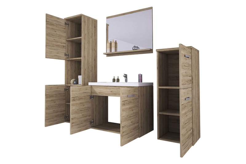Badrumsset Malo - Beige - Förvaring - Badrumsförvaring - Kompletta möbelpaket badrum