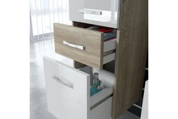 Ericka Badrumsset - Ek/Vit/Högglans - Förvaring - Badrumsförvaring - Kompletta möbelpaket badrum