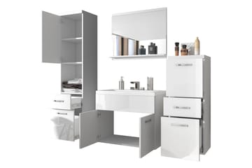 Ericka Badrumsset - Vit/Högglans - Förvaring - Badrumsförvaring - Kompletta möbelpaket badrum