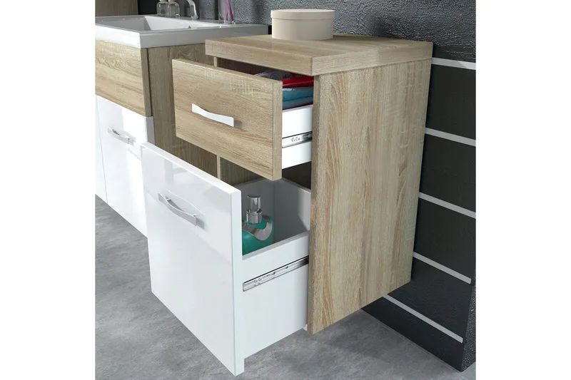 Ericka Badrumsset - Vit/Högglans - Förvaring - Badrumsförvaring - Kompletta möbelpaket badrum