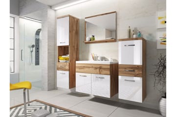 Ericka Badrumsset - Vit/Högglans - Förvaring - Badrumsförvaring - Kompletta möbelpaket badrum