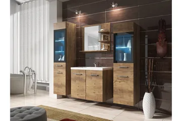 Galbally Badrumsmöbelset Brown - Förvaring - Badrumsförvaring - Kompletta möbelpaket badrum