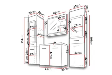 Galbally Badrumsmöbelset Brown - Förvaring - Badrumsförvaring - Kompletta möbelpaket badrum