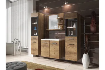 Galbally Badrumsmöbelset Brown - Förvaring - Badrumsförvaring - Kompletta möbelpaket badrum