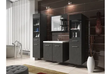 Galbally Badrumsmöbelset - Grå - Förvaring - Badrumsförvaring - Kompletta möbelpaket badrum