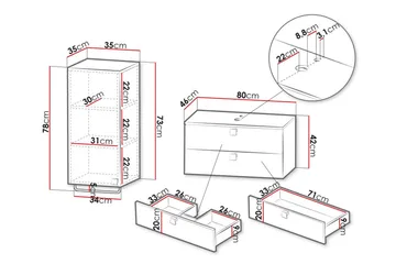 Glenndale Badrumsmöbelset - Svart - Förvaring - Badrumsförvaring - Kompletta möbelpaket badrum