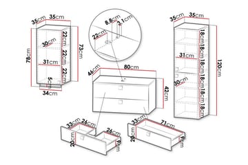Glenndale Badrumsmöbelset - Vit - Förvaring - Badrumsförvaring - Kompletta möbelpaket badrum