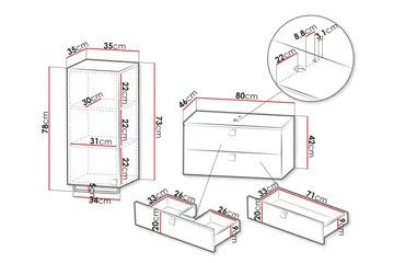 Glenndale Badrumsmöbelset - Vit - Förvaring - Badrumsförvaring - Kompletta möbelpaket badrum