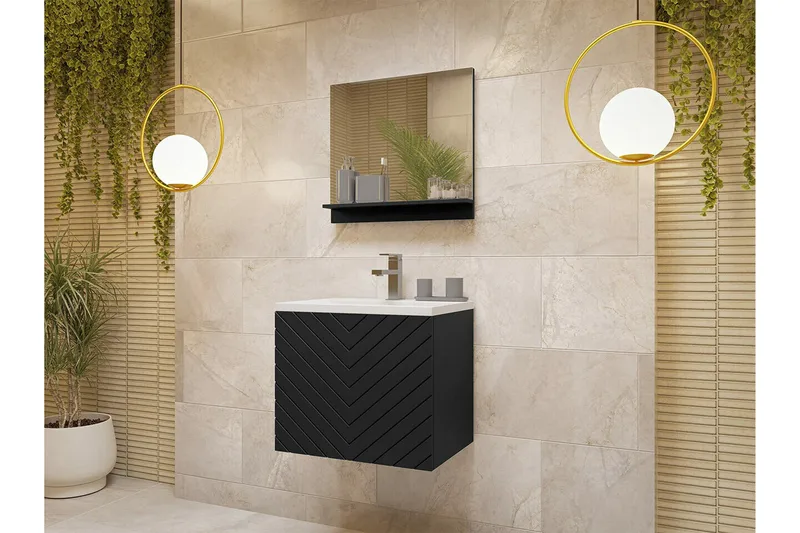 Kintore Badrumsmöbelset - Svart - Förvaring - Badrumsförvaring - Kompletta möbelpaket badrum