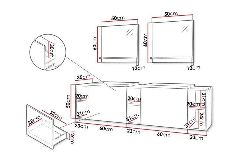 Kintore Badrumsmöbelset - Vit - Förvaring - Badrumsförvaring - Kompletta möbelpaket badrum