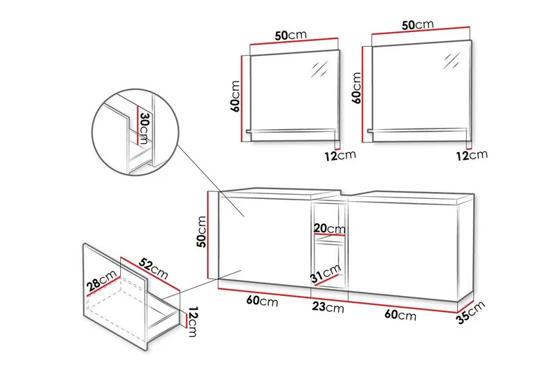 Kintore Badrumsmöbelset - Vit - Förvaring - Badrumsförvaring - Kompletta möbelpaket badrum