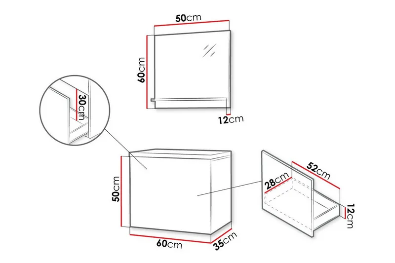 Kintore Badrumsmöbelset - Vit - Förvaring - Badrumsförvaring - Kompletta möbelpaket badrum