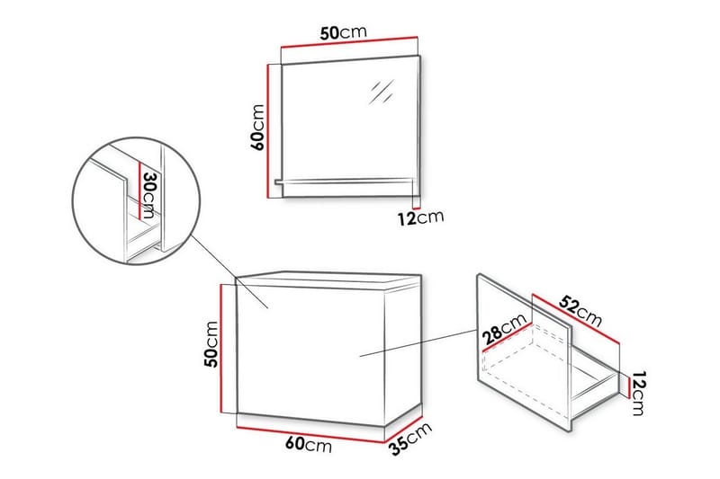 Kintore Badrumsmöbelset - Vit - Förvaring - Badrumsförvaring - Kompletta möbelpaket badrum
