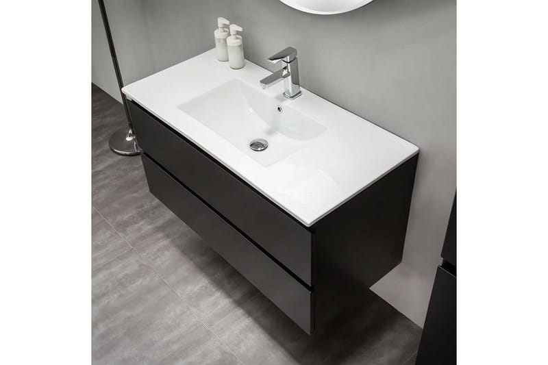 Möbelpaket Bathlife Eufori med Spegel 1000 - Svart - Kompletta möbelpaket badrum