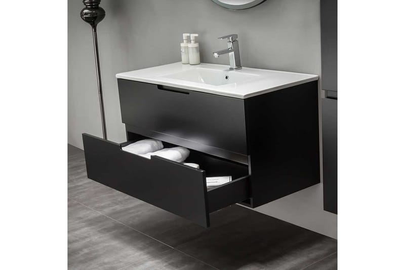 Möbelpaket Bathlife Glädje med Spegel 1000 - Svart - Kompletta möbelpaket badrum