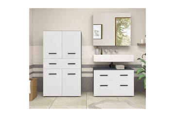 Malika Högskåp till Badrum 130x76x35 cm - Vit - Förvaring - Badrumsförvaring - Väggskåp & högskåp