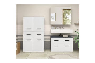 Malika Högskåp till Badrum 130x76x35 cm - Vit - Förvaring - Badrumsförvaring - Väggskåp & högskåp