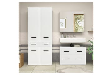 Malika Högskåp till Badrum 180x76x35 cm - Vit - Förvaring - Badrumsförvaring - Väggskåp & högskåp