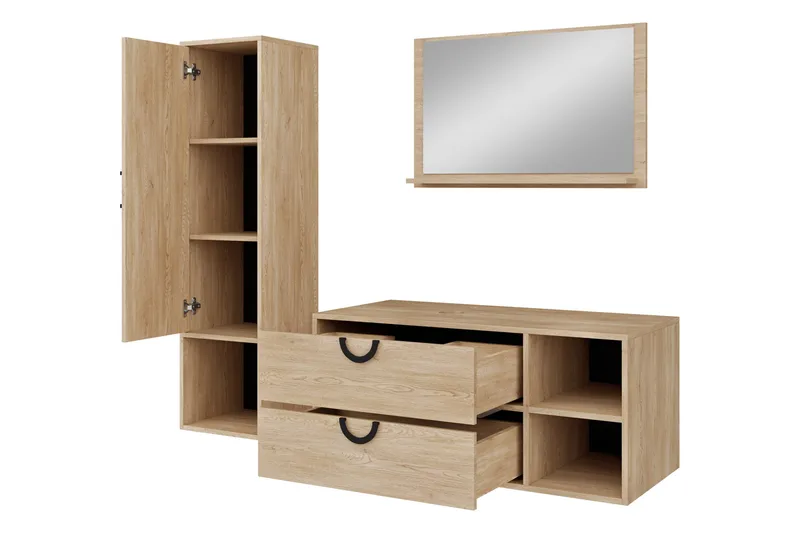 Merlinor Möbelset för Badrum - Beige - Förvaring - Badrumsförvaring - Kompletta möbelpaket badrum