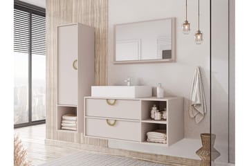 Merlinor Möbelset för Badrum - Beige - Förvaring - Badrumsförvaring - Kompletta möbelpaket badrum