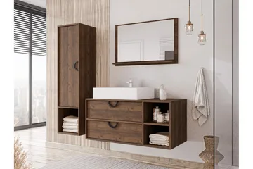 Merlinor Möbelset för Badrum - Brun - Förvaring - Badrumsförvaring - Kompletta möbelpaket badrum