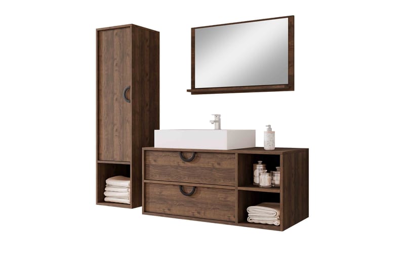 Merlinor Möbelset för Badrum - Brun - Förvaring - Badrumsförvaring - Kompletta möbelpaket badrum