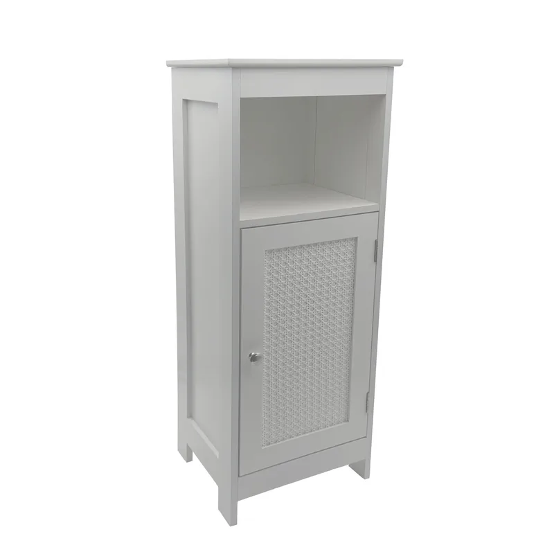 Morano Badrumsskåp 30x80 cm Wienerflätning, vit och silverfärgad